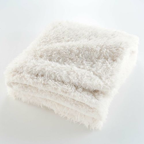 Plaid Chaud Imitation Fourrure Cocooning - 220x240 Cm - Naturel