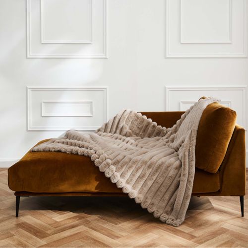 Plaid Fourrure Chaud 125x150 Boudoir Sable