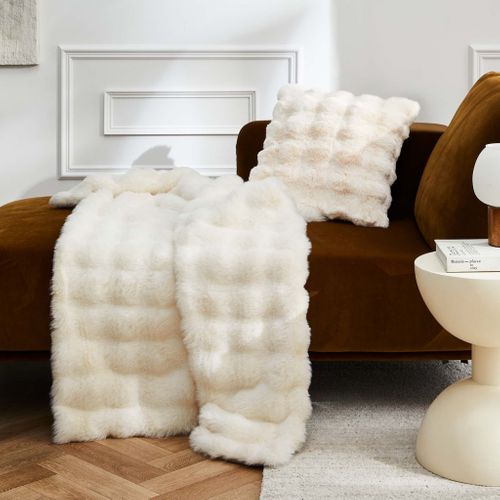 Plaid Fourrure Chaud Naturel 125x150 Mounty