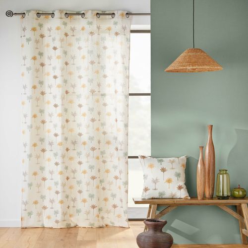 Rideau à Oeillets Grande Hauteur 140 X 280 Cm – Polycoton Imprimé Palmelia