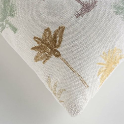 Coussin Dehoussable Compresse 45 X 45 Cm Polycoton Imprime Palmelia
