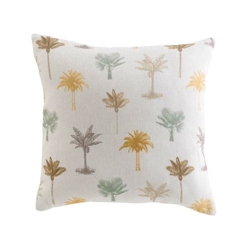 Coussin Dehoussable Compresse 45 X 45 Cm Polycoton Imprime Palmelia