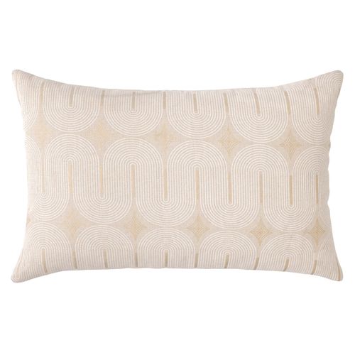Coussin Déhoussable En Polycoton à Imprimé Métallisé - 40x60 Cm - Beige