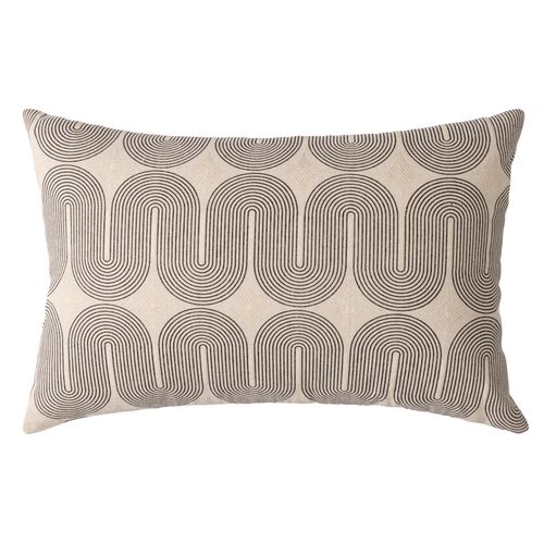 Coussin Déhoussable En Polycoton à Imprimé Métallisé - 40x60 Cm - Noir