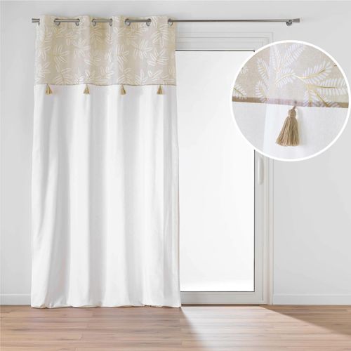 Rideau à Oeillets 140x240 Cm – Coton/polyester – Top Imprimé Métallisé Avec Pompons – Altea