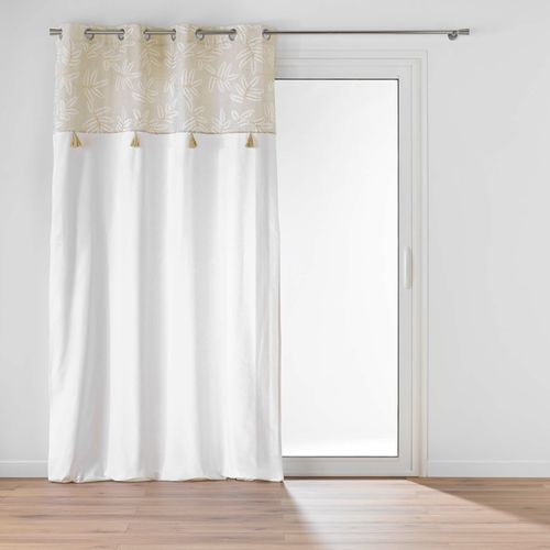 Rideau à Oeillets 140x240 Cm – Coton/polyester – Top Imprimé Métallisé Avec Pompons – Altea