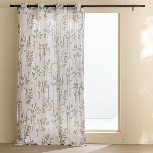 Rideau à Oeillets 140 X 240 Cm – Polycoton Imprimé Métallisé – Modèle Roseris