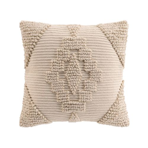 Coussin Déhoussable En Poly-coton à Motif Texturé - 45x45 Cm - Naturel