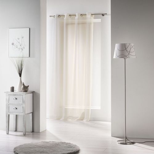 Rideau Voilage à Oeillets "voiline" 140x240cm Crème