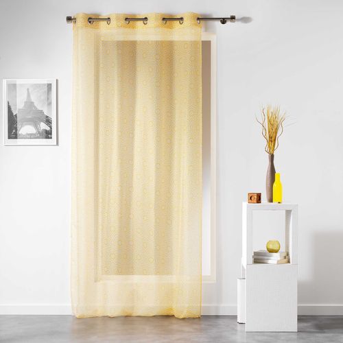 Panneau A Oeillets 140 X 240 Cm Voile Imprime Tunis Jaune