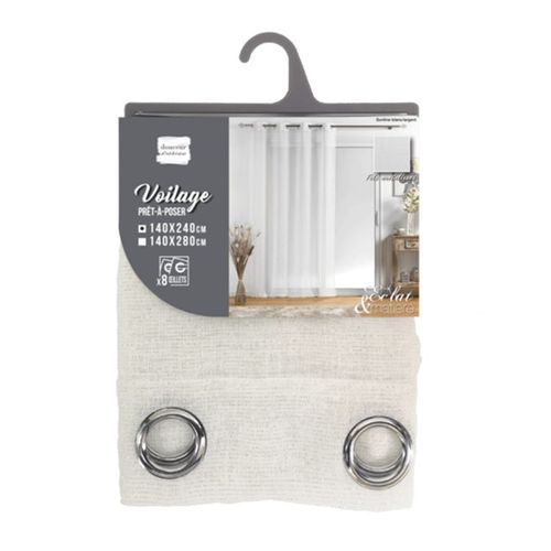 Voilage 140x240 cm SUNLINE Blanc/Argent