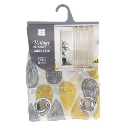 Rideau Voilage "palpito" 140x240cm Jaune et Blanc