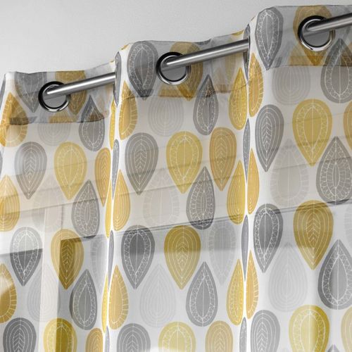 Rideau Voilage "palpito" 140x240cm Jaune et Blanc