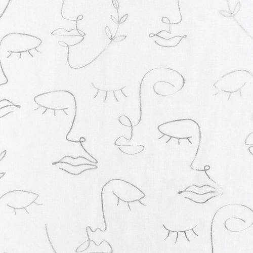 Rideau Voilage à Oeillets "arty Line" 140x240cm Blanc et Argent