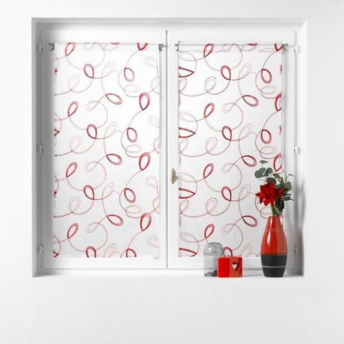 Paire De Voilages "hoops" 60x120cm Rouge