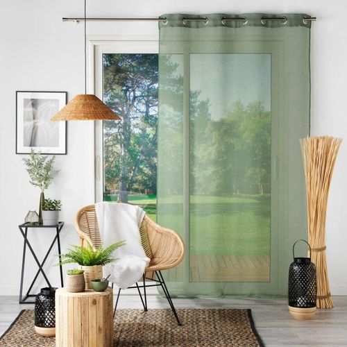 Rideau Voilage à Oeillets "sandra" 140x180cm Kaki