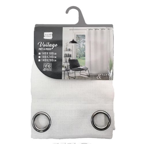 Rideau Voilage à Oeillets "soane" 140x180cm Blanc