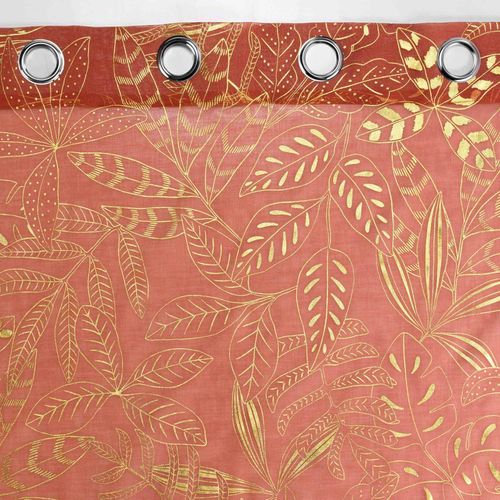 Rideau Voilage à Oeillets "belflor" 140x240cm Terracotta