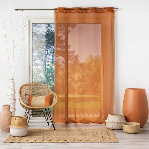 Rideau Voilage à Oeillets "sarah" 140x240cm Terracotta