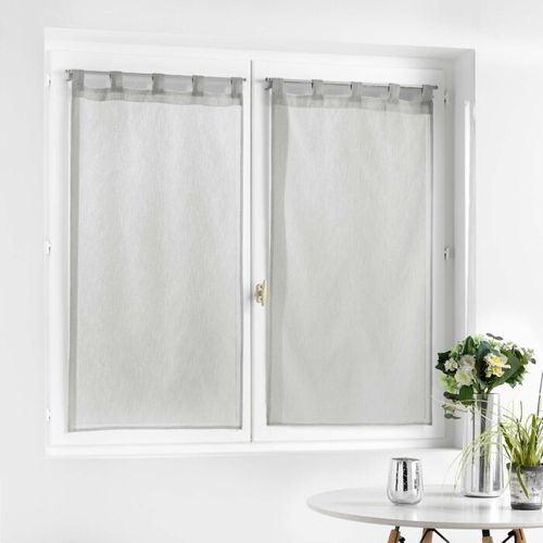 Paire Droite Passants 2 X 60 X 160 Cm Polycoton Selena Gris