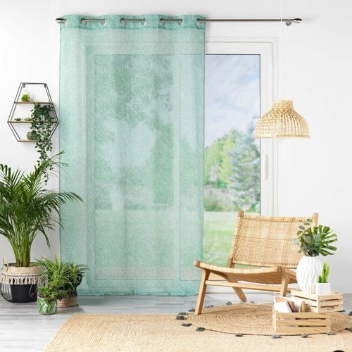 Voilage à Oeillets 140 X 240 Cm Effet Lin Tissé Solea Sauge