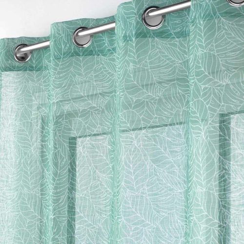 Voilage à Oeillets 140 X 240 Cm Effet Lin Tissé Solea Sauge