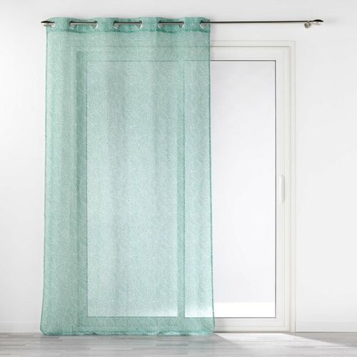 Voilage à Oeillets 140 X 240 Cm Effet Lin Tissé Solea Sauge