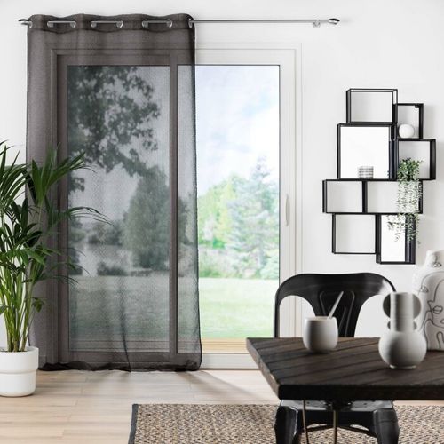 Rideau Voilage à Oeillets "amani" 140x240cm Noir