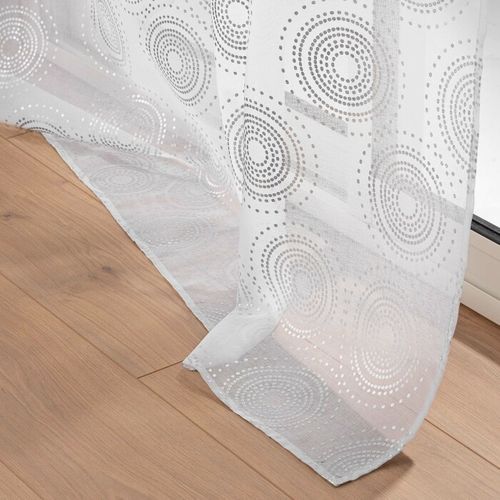 Rideau Voilage à Oeillets "lison" 140x240cm Argent