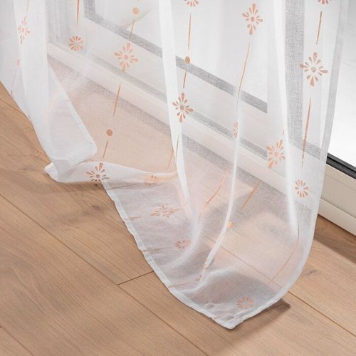 Rideau Voilage à Oeillets "ariane" 140x280cm Or Rose