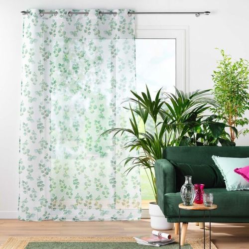 Voilage à Motif Feuillage - 140x240 Cm - Vert