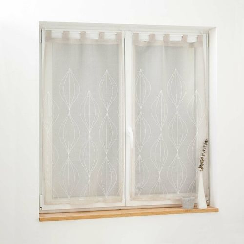 Paire De Voilages Brodés "galactee" 60x90cm Taupe