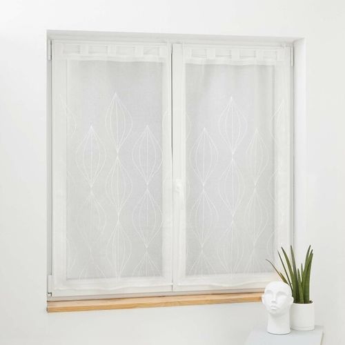 Paire De Voilages Brodés "galactee" 60x120cm Blanc
