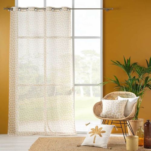 Rideau Voilage à Oeillets "maddy" 140x240cm Ocre