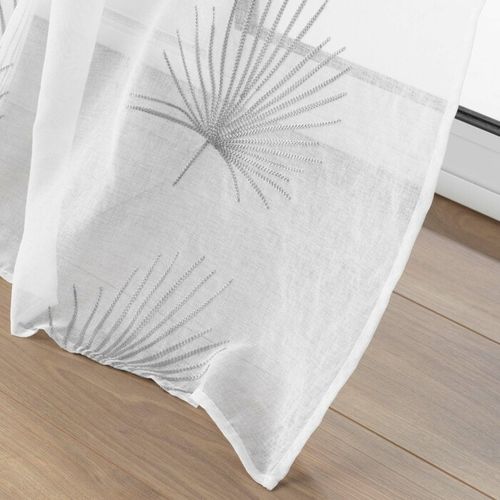 Rideau Voilage à Oeillets "palmaris" 140x240cm Gris