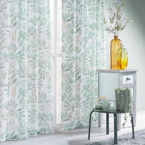 Rideau Voilage à Oeillets "biovana" 140x280cm Vert