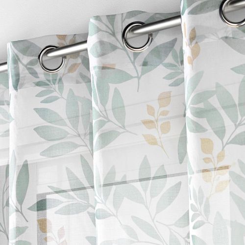 Rideau Voilage à Oeillets "biovana" 140x280cm Vert