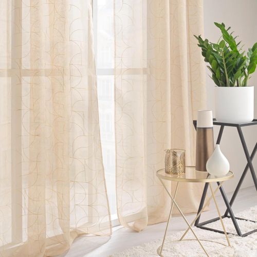 Rideau Voilage à Oeillets "louxor" 140x240cm Beige