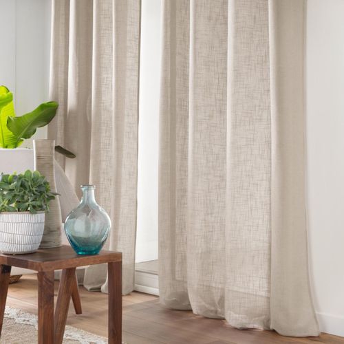 Rideau Voilage à Oeillets "cloris" 140x240cm Taupe