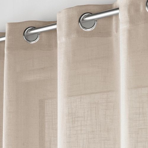 Rideau Voilage à Oeillets "cloris" 140x240cm Taupe