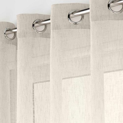Voilage Grande Largeur - Effet Lin Tissé - 300x240 Cm - Lin