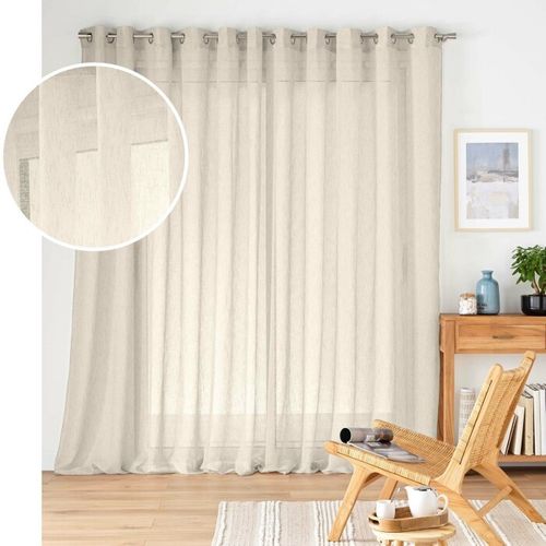Voilage Grande Largeur - Effet Lin Tissé - 400x240 Cm - Lin