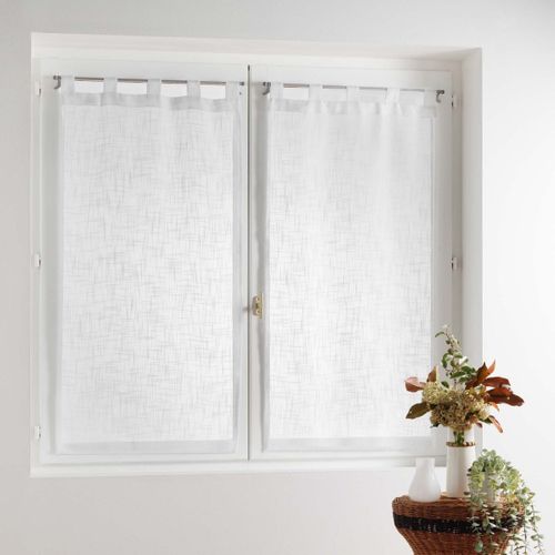 Paire De Voilages à Passants "haltona" 45x120cm Blanc
