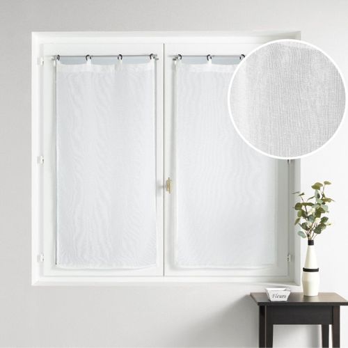 Paire De Voilages à Oeillets "davina" 60x120cm Blanc