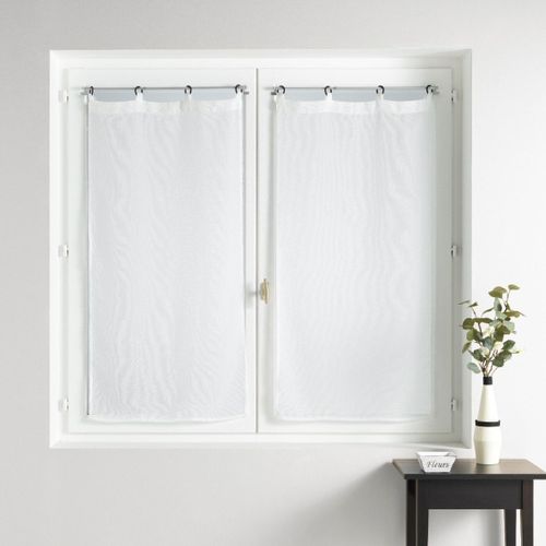 Paire De Voilages à Oeillets "davina" 60x160cm Blanc