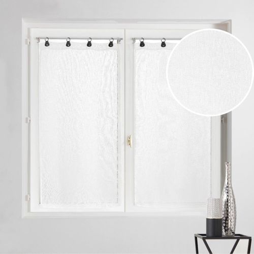 Paire De Voilages à Anneaux "linka" 60x160cm Blanc
