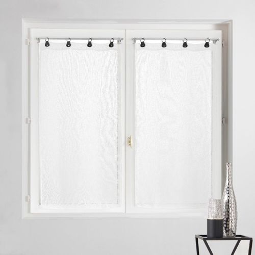 Paire De Voilages à Anneaux "linka" 60x160cm Blanc