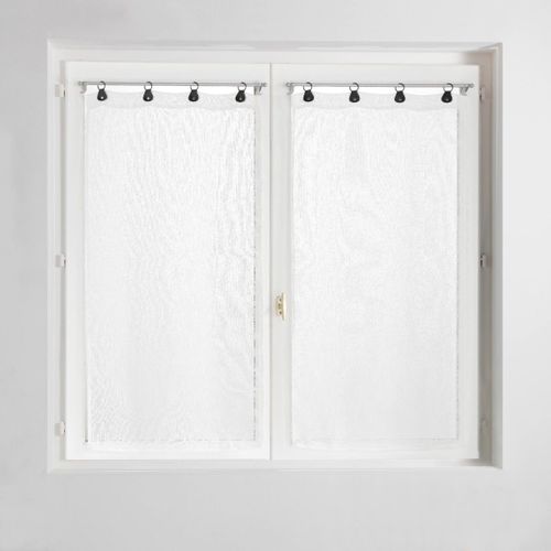 Paire De Voilages à Anneaux "linka" 60x160cm Blanc