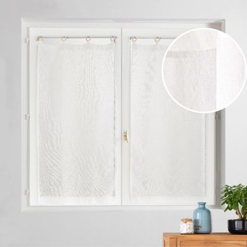 Paire De Voilages à Oeillets "minalisa" 60x120cm Blanc