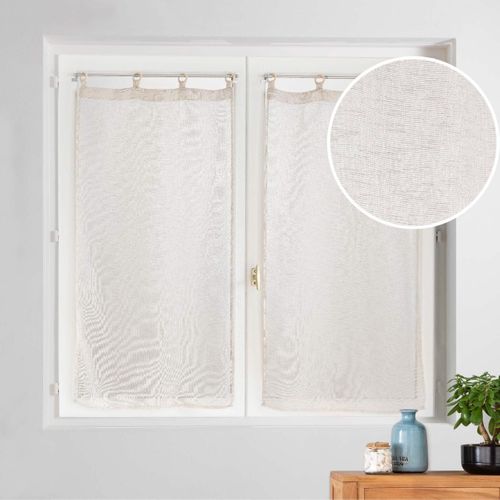 Paire De Voilages à Oeillets "minalisa" 60x120cm Lin